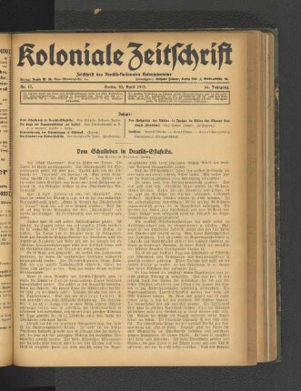 Nr. 17. Berlin, 25. April 1913. 14. Jahrgang.