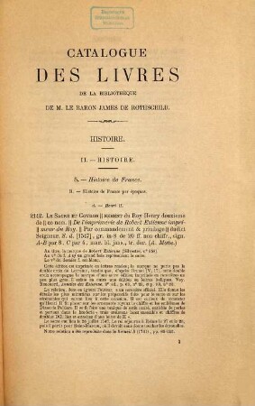 Catalogue des livres composant la bibliothèque de feu le M. le baron James de Rothschild, 3