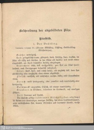 Beschreibung der abgebildeten Pilze