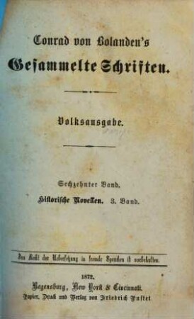 Historische Novellen über Friedrich II. von Preußen und seine Zeit, 3. Deutschlands Dämon [u.a.]