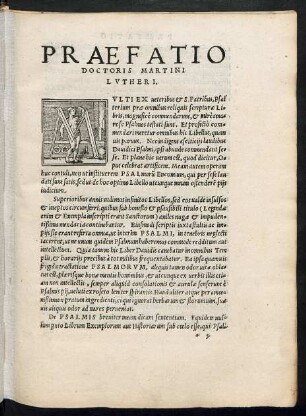 Praefatio Doctoris Martini Lutheri.