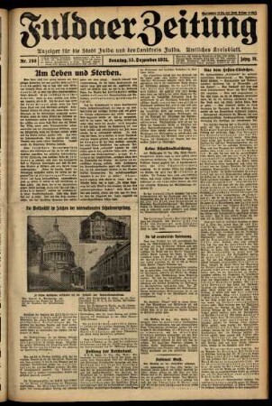 Erste Ausgabe vom Sonntag, den 13. Dezember 1931.