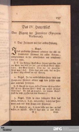 Das IV. Hauptstück. Von Fügung der Zeitwörter (Syntaxis Verborum)