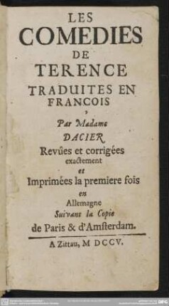 Les Comédies De Terence