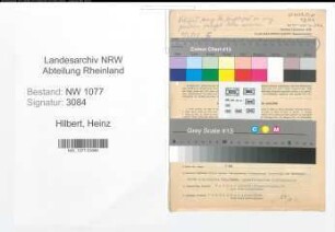 Entnazifizierung Heinz Hilbert , geb. 09.06.1913 (Polizist)