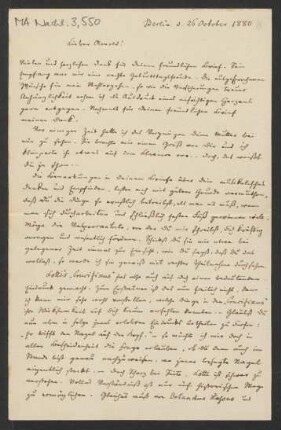 Brief an Arnold Ludwig Mendelssohn : 26.10.1880