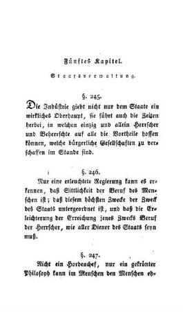 Fünftes Kapitel. Staatsverwaltung.