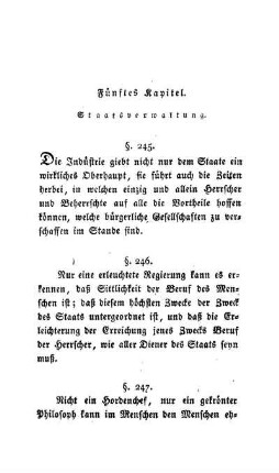 Fünftes Kapitel. Staatsverwaltung.