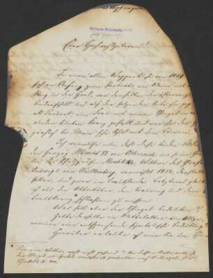 Brief an Wilhelm Grimm