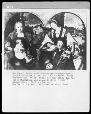 Maria mit dem Kind, die heilige Magdalena und Stifter