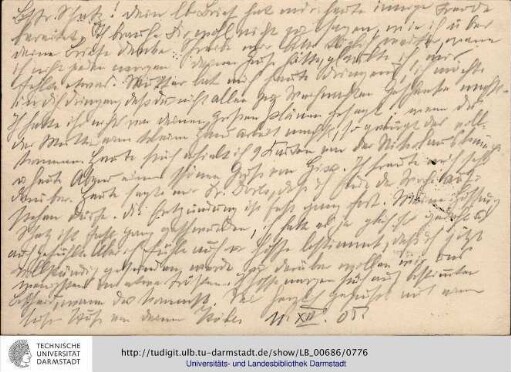 Postkarte vom 11.12.1905