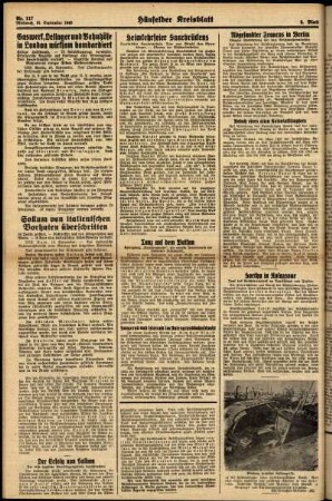 Zweite Ausgabe vom Mittwoch, den 18. September 1940.