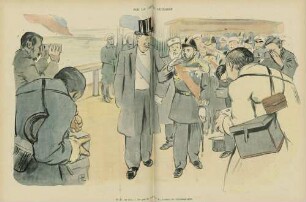 Félix Ier chez Nicolas II. Croquis humoristiques du Voyage du Président de la République