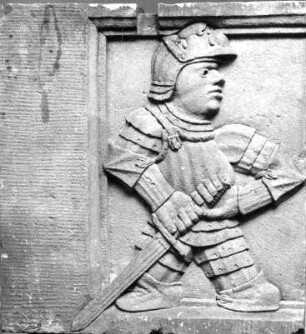 Steinrelief mit Ritter vom ehemaligen Schloss Sickingen
