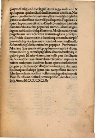 De calamitatibus temporum seu contra peccatorum nostra Aureum Baptiste Mantuani Poema