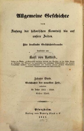 Geschichte der neuesten Zeit, enthaltend die Jahre 1815 - 1840, 1