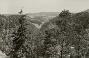Elbsandsteingebirge. Blick vom Arnstein zum Tanzplan (596 m) bei Sebnitz