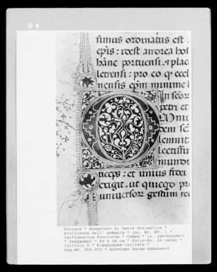 Lectionarium Sanctorum — Initiale O, Folio 95 verso