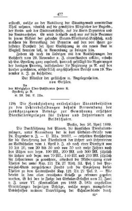 Die Zurückziehung entbehrlicher Staatsbeihilfen zu den Lehrerbesoldungen behufs Verwendung der zurückgezogenen Beträge zur Gewährung erhöhter Dienstalterszulagen für Lehrer und Lehrerinnen an Volksschulen : [V. Volksschulen]