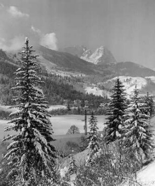 Winterbilder. Hochgebirgslandschaft bei Garmisch (heute Garmisch-Partenkirchen)