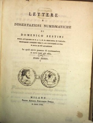 Lettere e dissertazioni numismatiche, 3