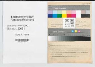 Entnazifizierung Hans Kuehl, geb. 15.03.1896 (Lehrer)