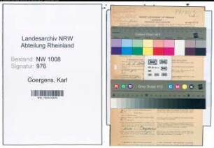 Entnazifizierung Karl Goergens , geb. 17.01.1902 (Arbeiter)