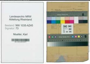 Entnazifizierung Karl Mueller , geb. 01.05.1915 ()
