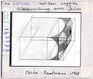 Raffael: Vatikan, Loggien, Schemazeichnung eines Joches