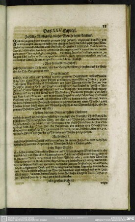 Das XXV. Capitel. Zufällige Auslegung etlicher Worthe beym Tacitus