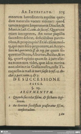 De Successione Fisci. §. 23