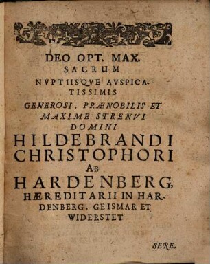 Ioachimi Hildebrandi S. Theol. D. Et SS. Antiq. In Acad. Ivlia Ordin. Prof. De Nvptiis Vetervm Christianorvm Libellus
