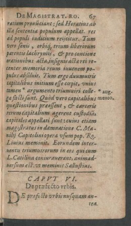 Caput VI. De praefecto urbis