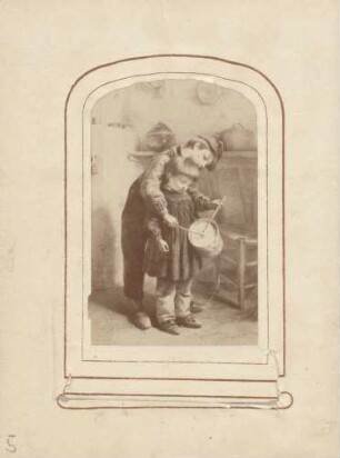 Gemälde "Der Unterricht im Trommeln" von Edouard Frère