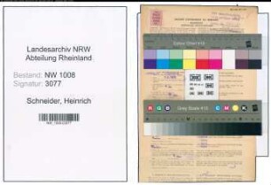 Entnazifizierung Heinrich Schneider , geb. 11.06.1893 (Maurer)