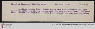 Heid. Hs. 3820,419: Brief von Emil Lask an Otto Baensch