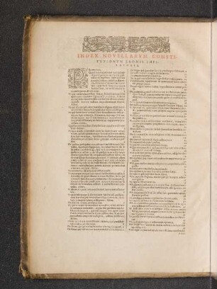 Index Novellarum Constitutionem Ieonis Imperatoris.