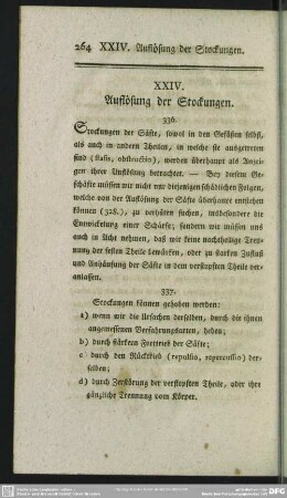 XXIV. Auflösung der Stockungen