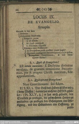 Locus IX. De Evangelio