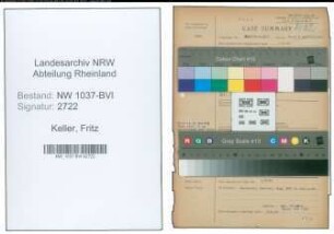 Entnazifizierung Fritz Keller , geb. 14.09.1901 (Baecker)
