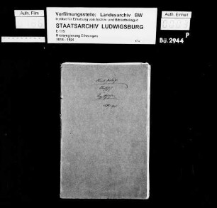 Schuldenwesen der Gesamt- und der Teilgemeinde Oberfischach sowie der Teilgemeinden Herlebach und Rappoltshofen