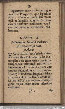 Caput X. Pulmonum functio ratione, & experientia comprobatur