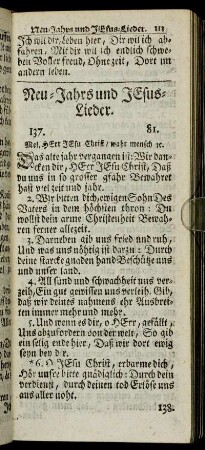 Neu-Jahrs und Jesus-Lieder.