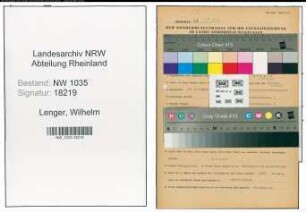 Entnazifizierung Wilhelm Lenger , geb. 28.12.1885 (Maschinist)