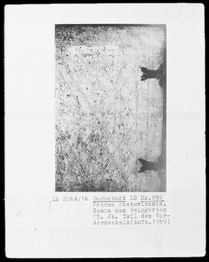 Petrus Pictaviensis — Einband aus hellem Leder über Holz —
