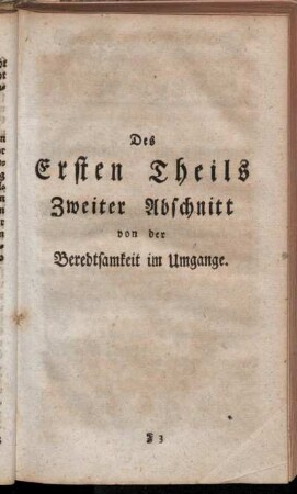 Des Ersten Theils Zweiter Abschnitt von der Beredtsamkeit im Umgange