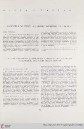 33: Recenzje z wystawy "Malarstwo weneckie XV-XVIII w." : wystawa malarstwa weneckiego w Warszawie, Dreźnie, Pradze i Budapeszcie