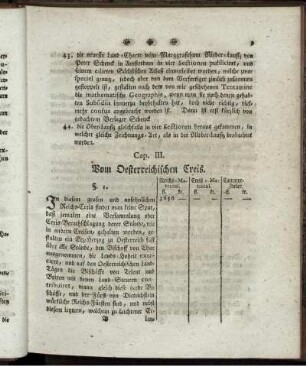Cap. III. Vom Oesterreichischen Creis.