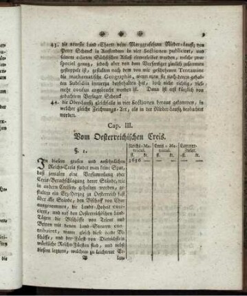 Cap. III. Vom Oesterreichischen Creis.