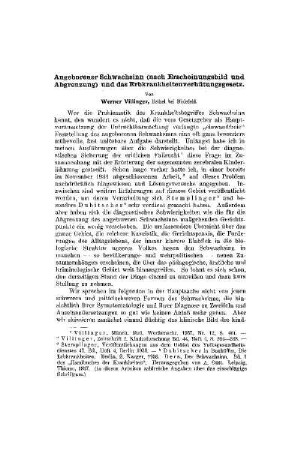 Angeborener Schwachsinn (nach Erscheinungsbild und Abgrenzung) und das Erbkrankheitenverhütungsgesetz